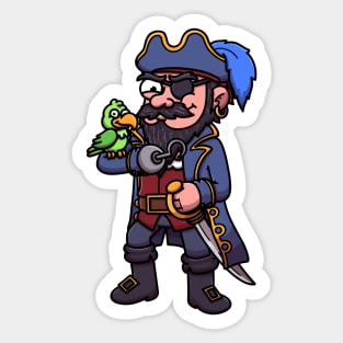 Pirate With Parrot Sticker